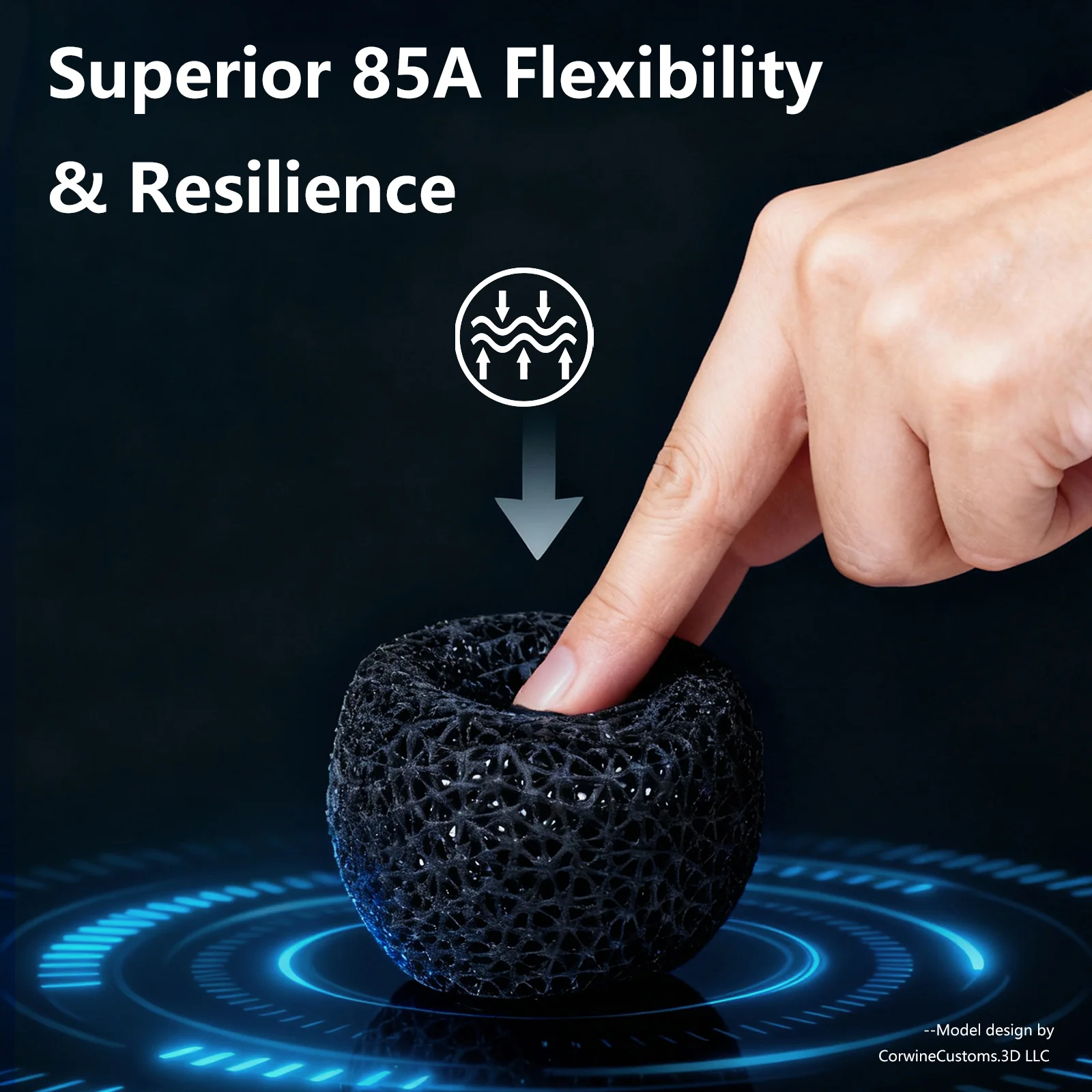 Fibreheart Rebound PEBA 85A Black Elastic Filament - Image 4
